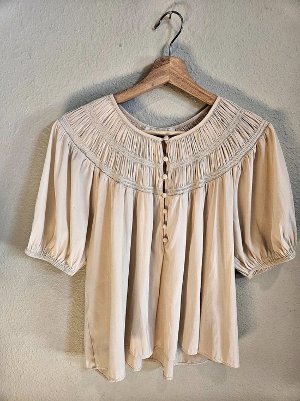 ROSE+OLIVE Pleated Puff Sleeve Blouse